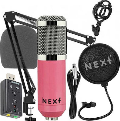 Next Condenser (Large Diaphragm) XLR Microphone Shock Mount Kit Shock Mounted/Clip On Mounting in Pink Color