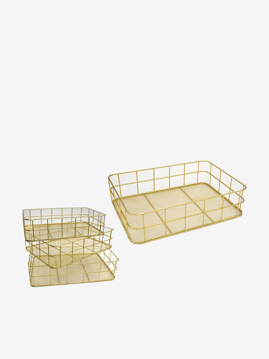 Metallic Decorative Baskets Set 3pcs