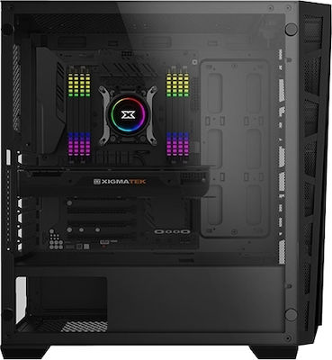 Xigmatek Cyclops Jocuri Turnul Midi Cutie de calculator cu fereastră laterală Negru