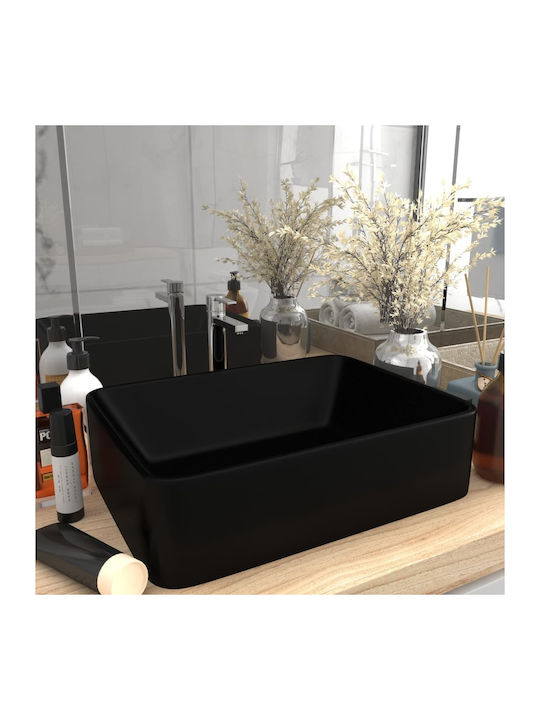 vidaXL Vessel Sink Ceramic 41x30x12cm Black