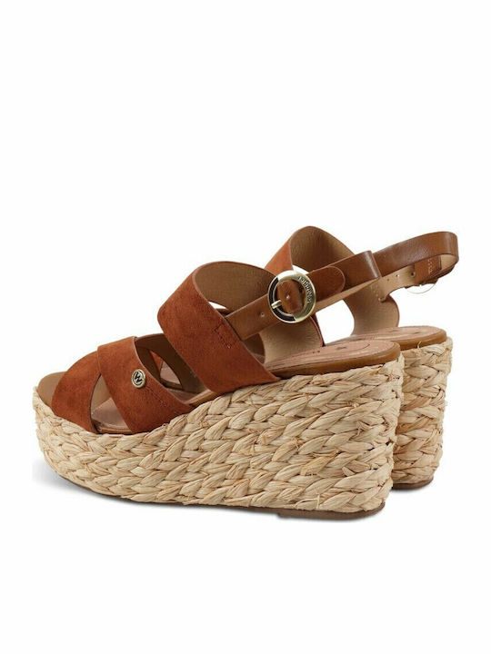 Malaga Batida Women's Suede Platform Shoes Brown