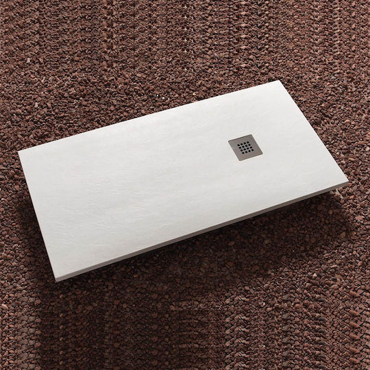 Tema Rectangular Shower Artificial Stone 180x80cm White