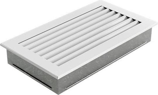 Kratki Rectangular Fireplace Air Shutter White 30x17cm