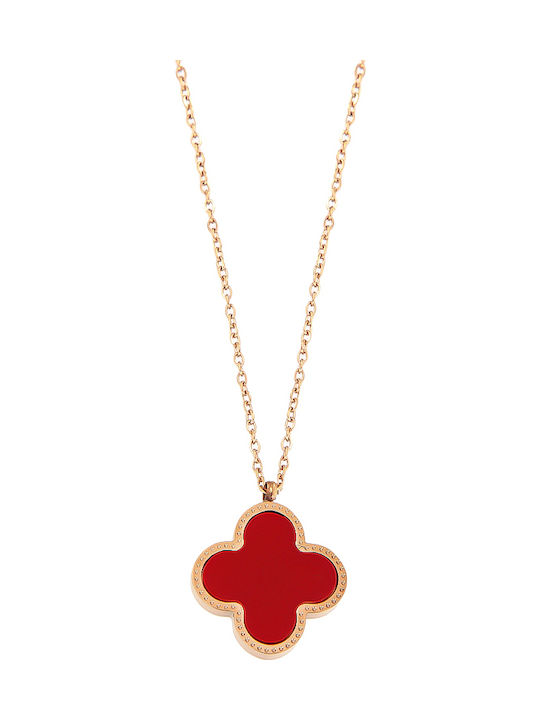 Necklace Two-coloured Cross - ACHALI ROSE GOLD necklace