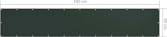 vidaXL Rectangular Shade Divider Green in Roll With Hoop & with PU Coating 0.9x5m made of Oxford fabric