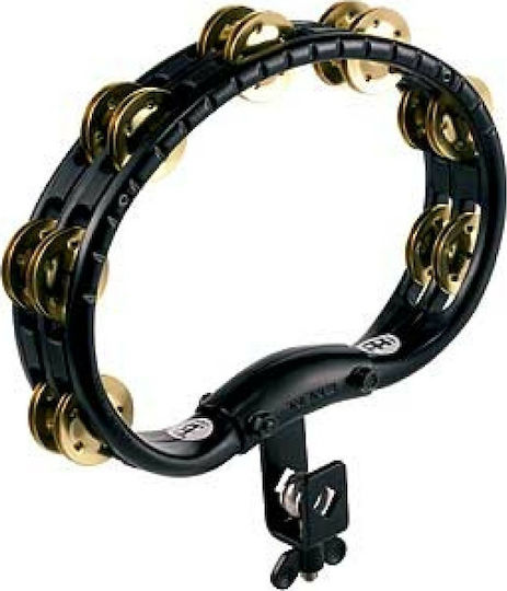 Meinl Traditional ABS Brass Jingles Black Plastic Hi-Hat Tambourine with Double Row Jingles