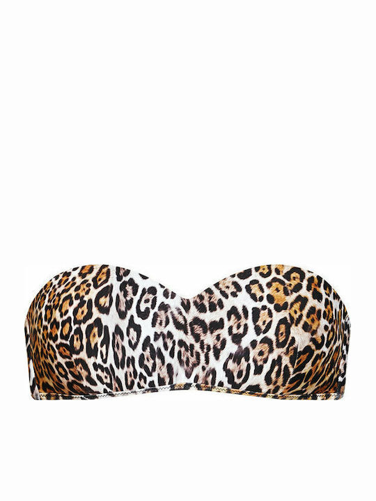 Fără bretele Top bikini Animal Print