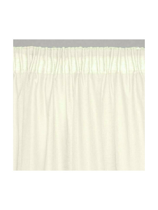 Lino Home Curtain with Pencil Pleat Line 101 Ecru 300x295cm