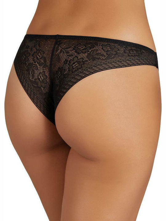 Women's Brazil Seamless with Lace Black