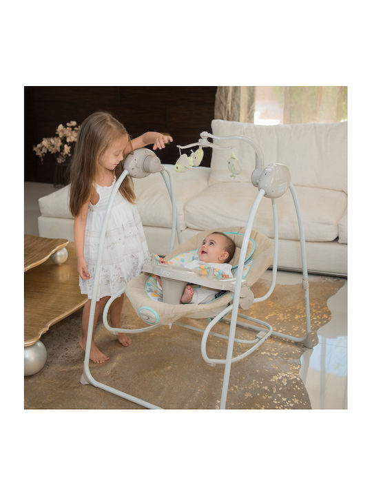 Lorelli Electric Baby Relax Swing Tango with Music and Vibration Cool Grey Stars for Child up to 12kg