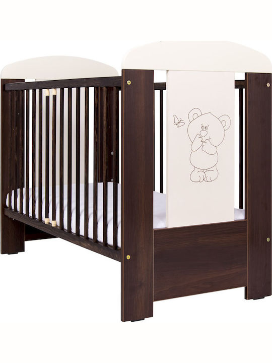 Drewex Bear & Butterfly Комплекти бебешки мебели с Креват и Комод Бял / Кафяв DR401K