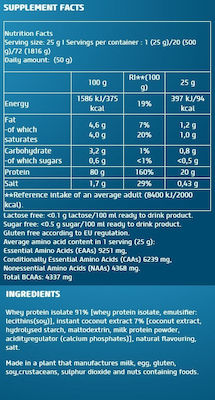 Biotech USA Iso Whey Zero Natural Млечен протеин Без глутен и лактоза с вкус на Ванилия с канела 1.816кг