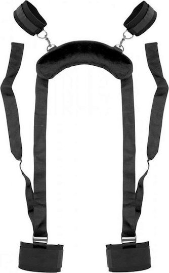 XR Deluxe Spread Me Positioning Aid With Cuffs Ajutor în Culoare Negru