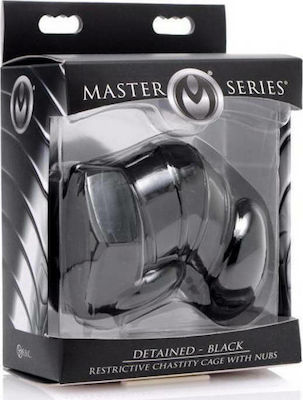 XR Master Series Detained Black Restrictive Chastity Cage in Schwarz Farbe