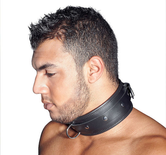 Zado Black Leather Collar Κολάρο σε Μαύρο Χρώμα