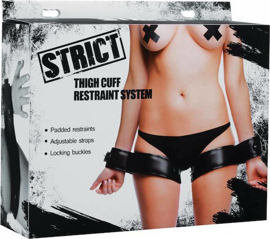XR Strict Leather Thigh Cuff Restraint System Σετ για Δέσιμο Κορμού με Άκρα σε Μαύρο Χρώμα