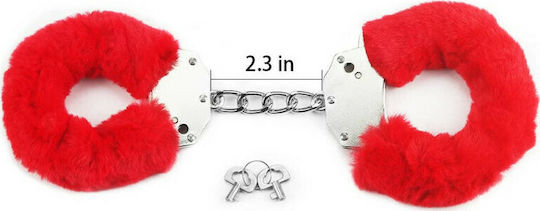 Lovetoy Fetish Pleasure Fluffy Hand Cuffs Χειροπέδες σε Κόκκινο Χρώμα