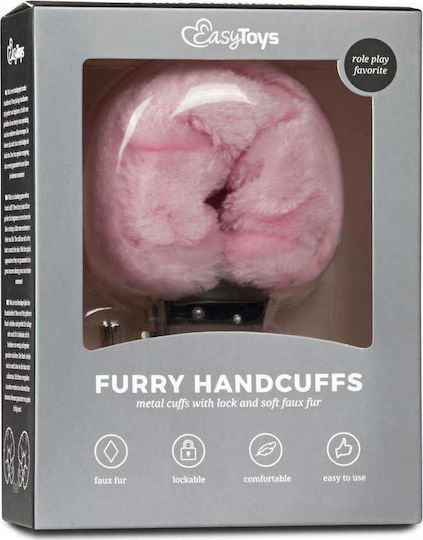 Easytoys Furry Handcuffs Cătușe în Culoare Roz
