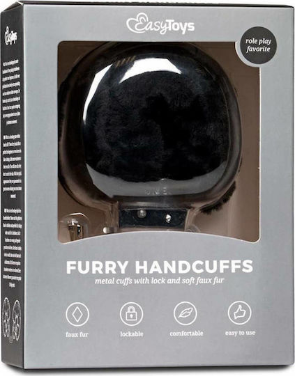 Easytoys Furry Handcuffs Белезници в Черен Цвят