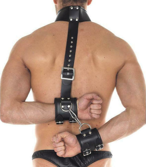 Rimba Neck To Arm Back-Cuff Combination Комплект за Връзване на Шия и Крайници в Черен Цвят