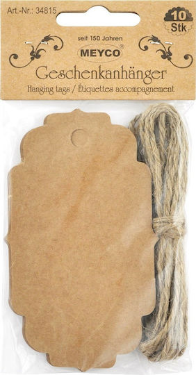 Meyco 10 Kraft Strung Price Tags Kraft