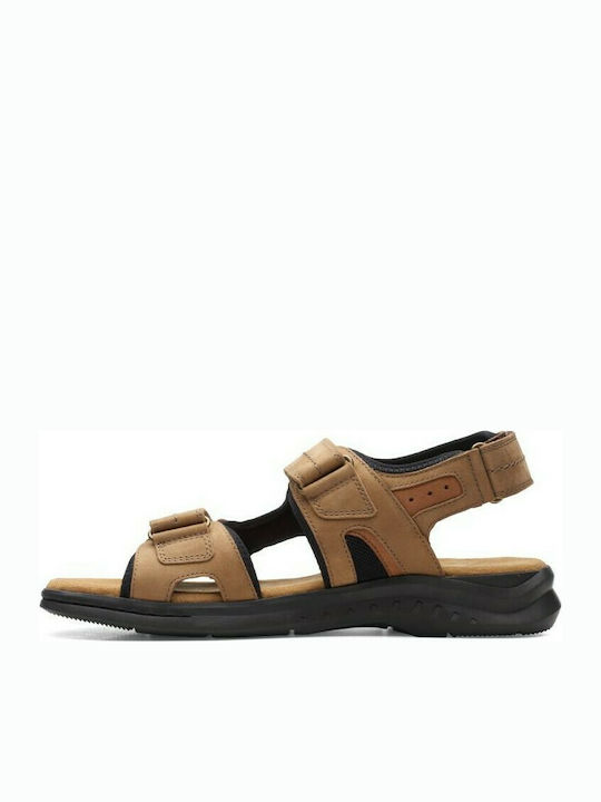 Clarks Hapsford Trail Men's Leather Sandals Beige