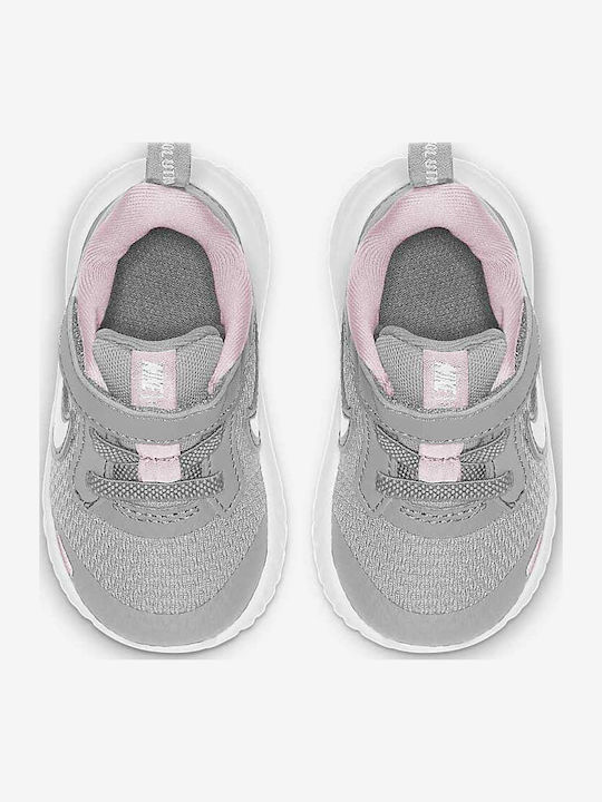 Revolution Revolution 5 Kids Sports Shoes Running with Hoop & Loop Closure Photon Dust / White / Pink Foam