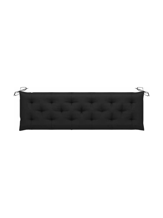 vidaXL Waterproof Garden Bench Cushion Black 50x180cm.