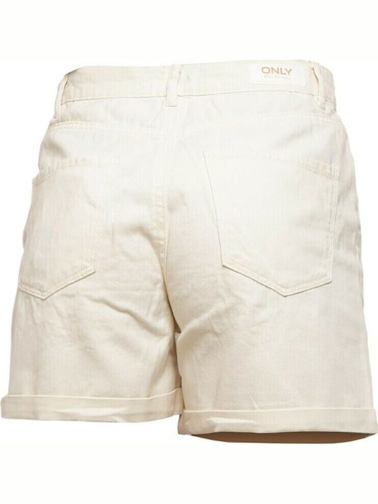 Women's Jean High-waisted Shorts Ecru