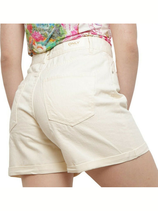 Women's Jean High-waisted Shorts Ecru