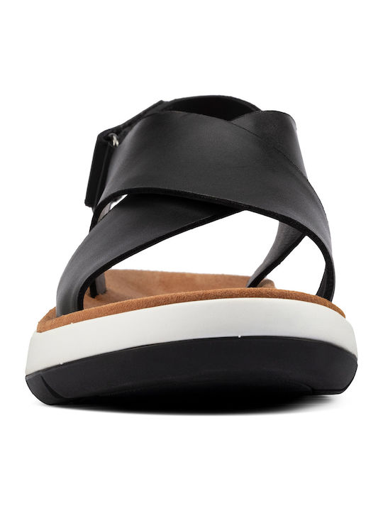 Jemsa Cross Sandale Casual Damă din Piele Anatomici Negru
