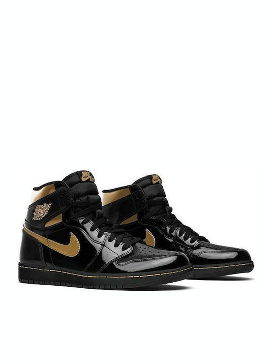 Air  1 Retro High OG Мъжки Ботуши Black / Metallic Gold
