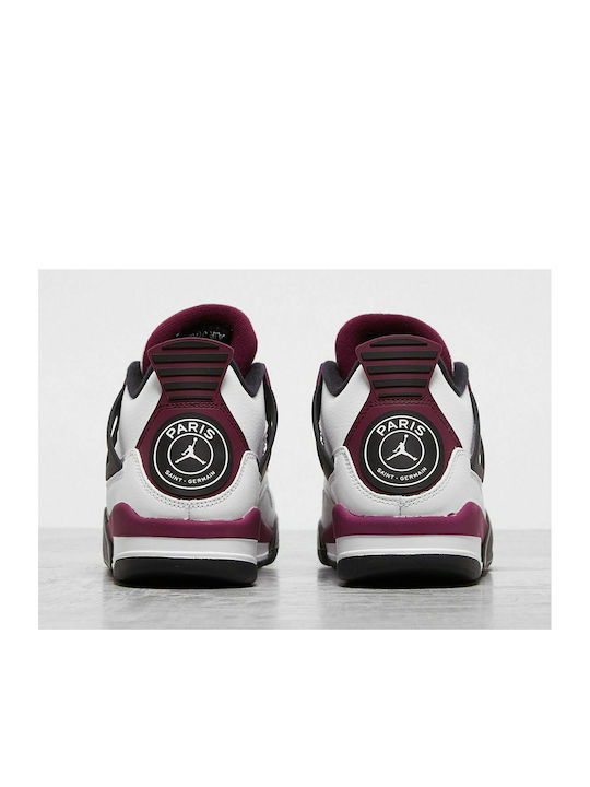 Air  4 Retro PSG Boots White / Black / Metallic Gold / Bordeaux