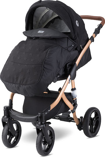 Lorelli Rimini Premium Бебешка количка 3 в 1 Черни звезди