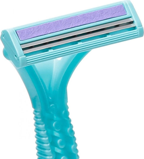 Venus Simply 2 Disposable Razors for Body Single Use with 2 Blades & Lubricious Strip Blue 4pcs