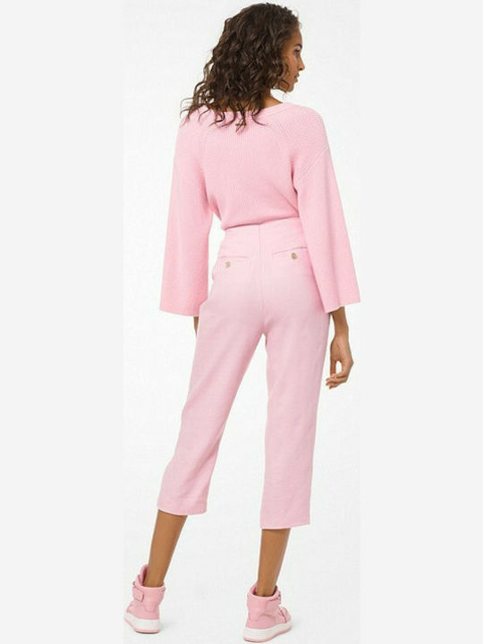 Michael Kors MS93H3NB4H Women's Linen Capri Trousers Pink