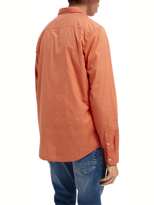 Scotch & Soda Men's Shirt Long Sleeve Cotton Orange