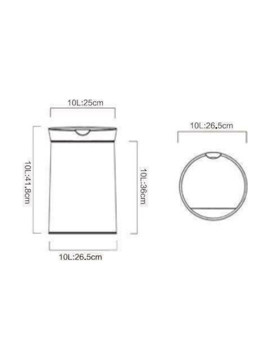 Ecosales Linea Conical EAD106801C Κάδος Απορριμμάτων Πλαστικός Σαμπανί 10lt