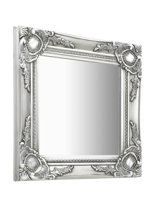 vidaXL Wall Mirror with Silver Wooden Frame 40x40cm 1pcs