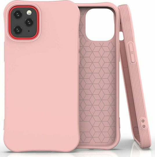 Hurtel Soft Touch Umschlag Rückseite Silikon Rosa (iPhone 12 mini)