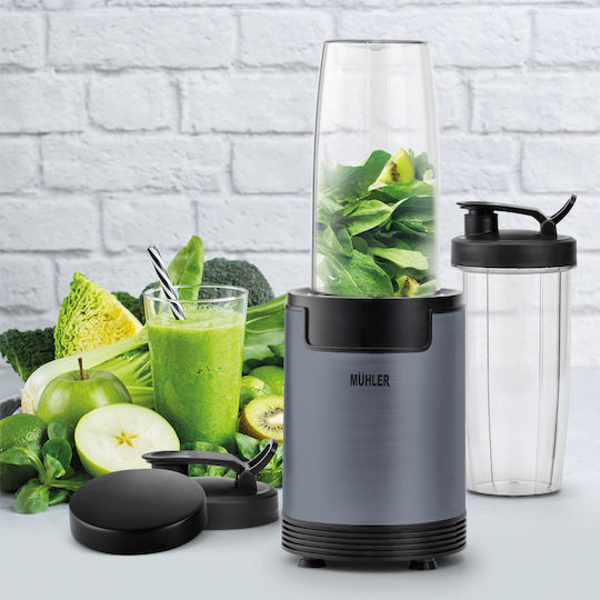 Muhler Μπλέντερ με Πλαστική Κανάτα 800 ml 600W Γκρι MNB-688