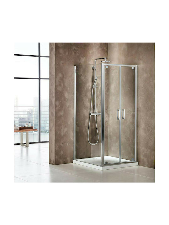 Axis Twin Pivot P2X90C-100 Shower Screen for Shower with Hinged Door 87-91x185cm Clean Glass