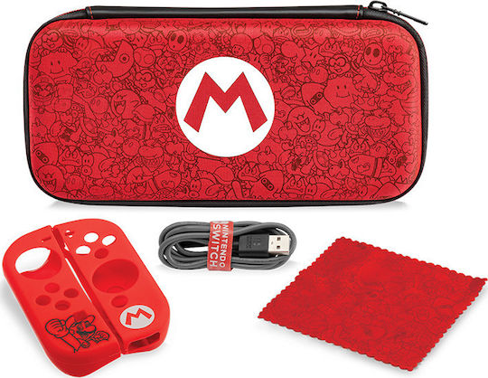 PDP Starter Kit - Mario Remix Edition Silicone Switch Carrying Case Red