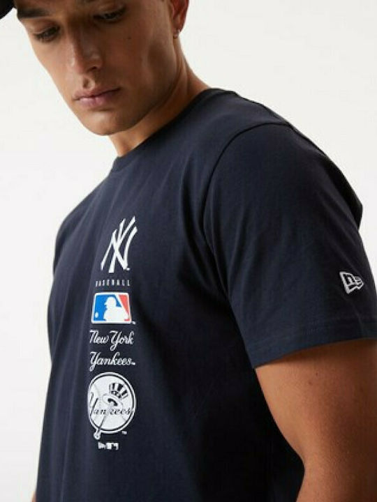 New Era Yankees Mlb Stack Logo Men's Short Sleeve T-shirt Navy Blue