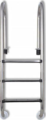 vidaXL Stainless Steel Pool Ladder with 3 Side Steps 158x49cm
