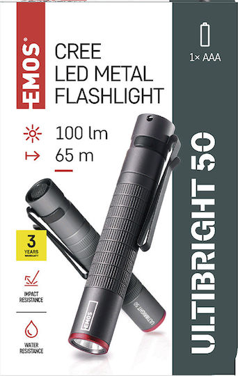 Emos Φακός LED IP65 με Μέγιστη Φωτεινότητα 100lm Ultibright 50