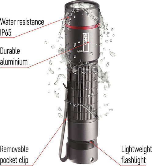 Emos Taschenlampe LED IP65 mit maximaler Helligkeit 170lm Ultibright 60 Grau