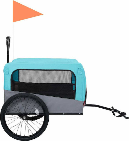 vidaXL Fahrradanhänger für Hunde Türkis L95xB63.5xH107cm.