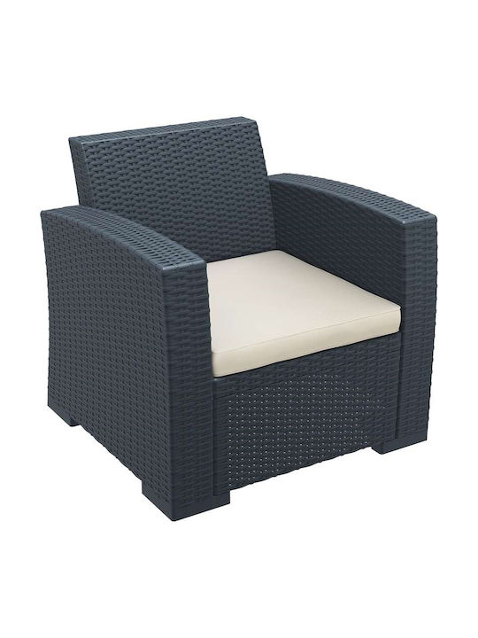 Zita Plus Garden Chair Cushion with Backrest Monaco White 58x58cm