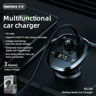 Remax FM Car Transmitter RCC109 with Bluetooth / MicroSD / USB